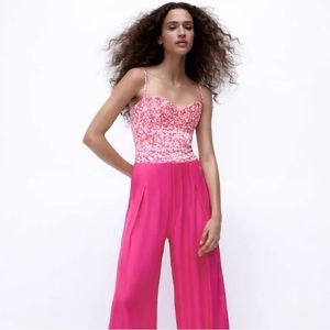 Zara pink floral bodysuit NWT size small